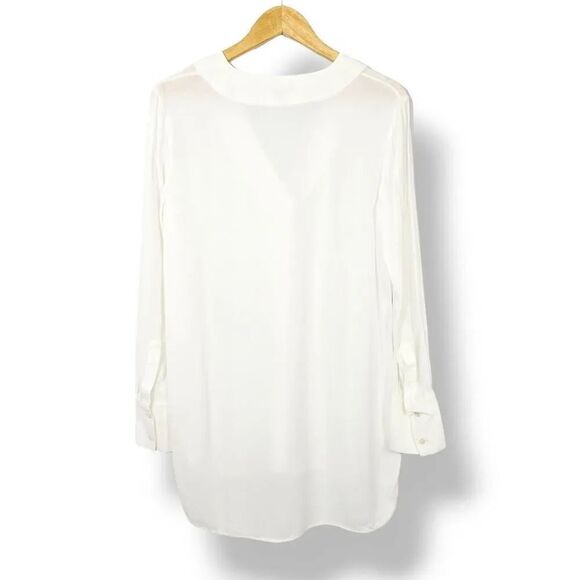 Vince Revolve Long Sleeve V Neck Tunic Top in Off White Size Small - Picture 6 of 11